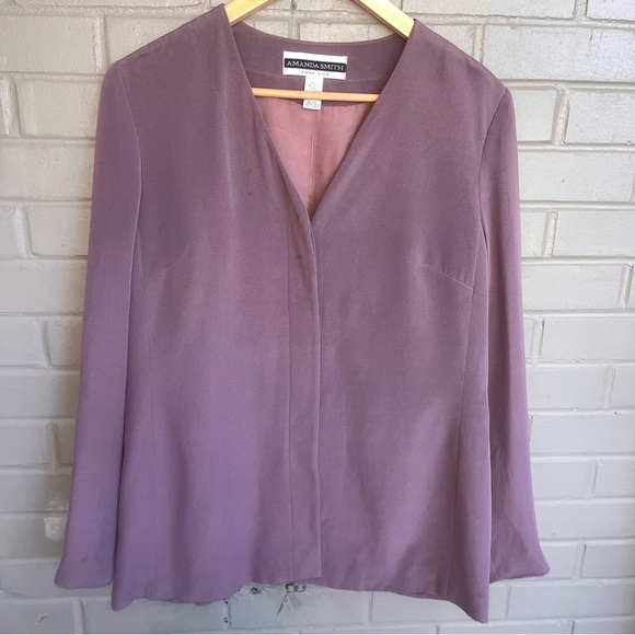 Amanda Smith 100% Silk 5 Piece Set Wide Leg Pants, Skirt, Cami, Tank, Blazer - Picture 2 of 16